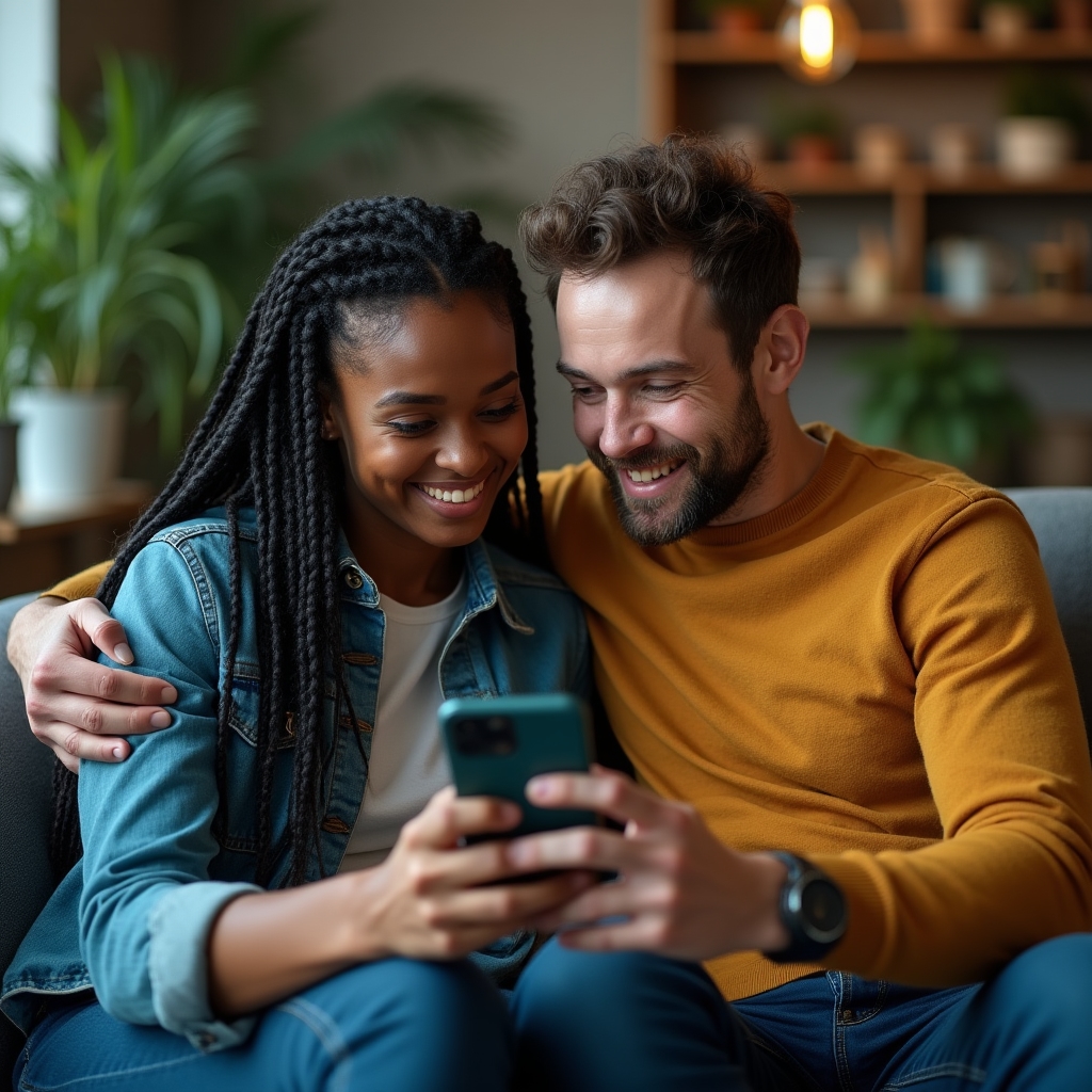 Zwei Ehrenamtliche kommunizieren über eine Messenger-App auf dem Smartphone